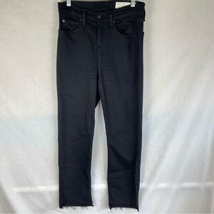 Rag & Bone Wren High Rise Slim Straight Black Jeans Size 27